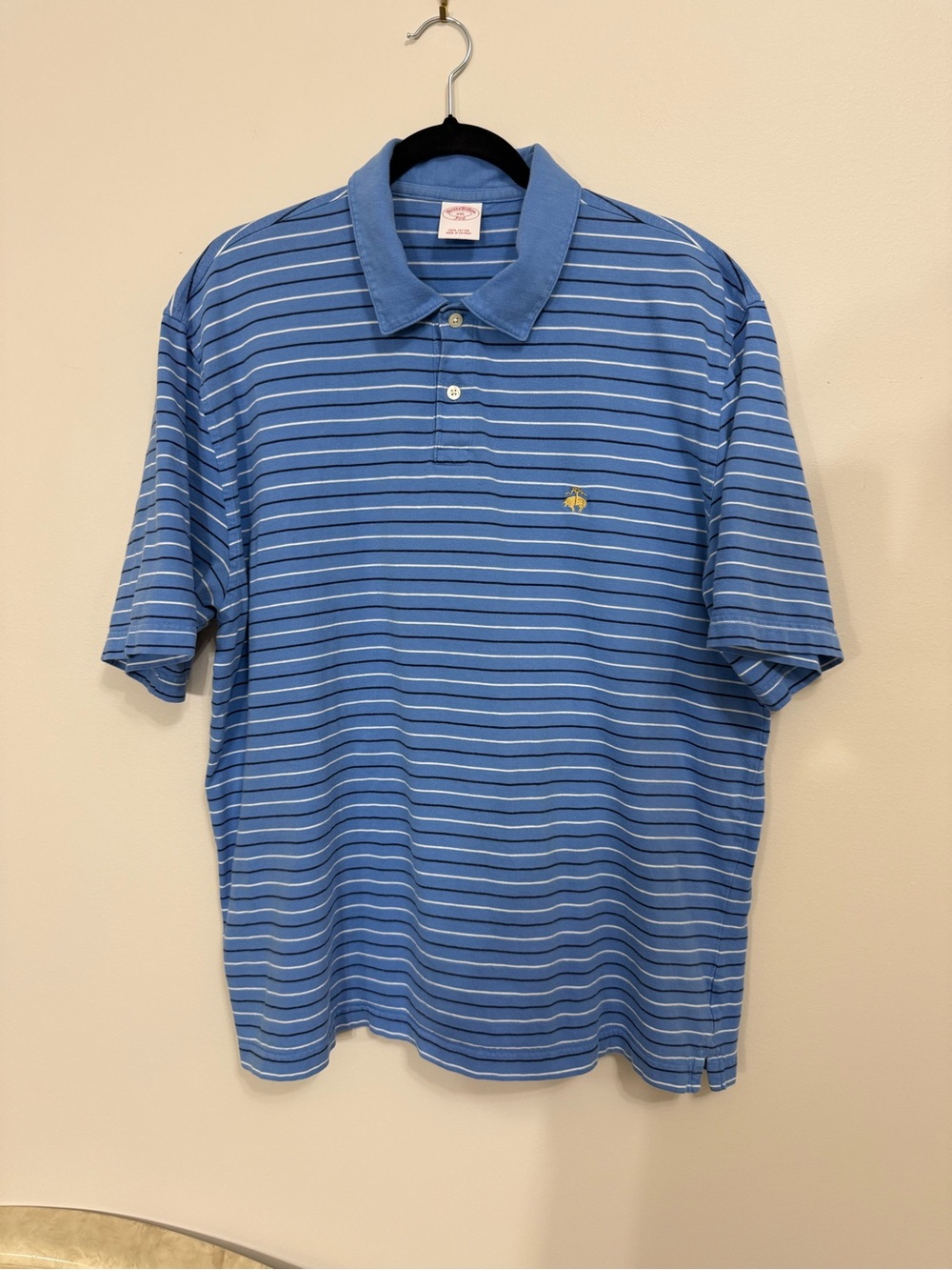 Brooks Brothers 100% Cotton Polo Shirt Mens XXL  Blue Striped 346 Original Fit